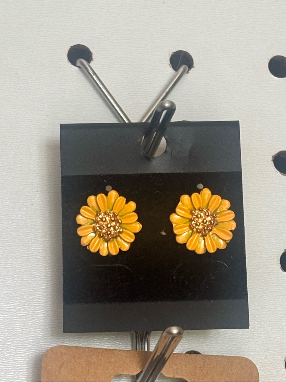Yellow Daisy Flower Stud Earrings